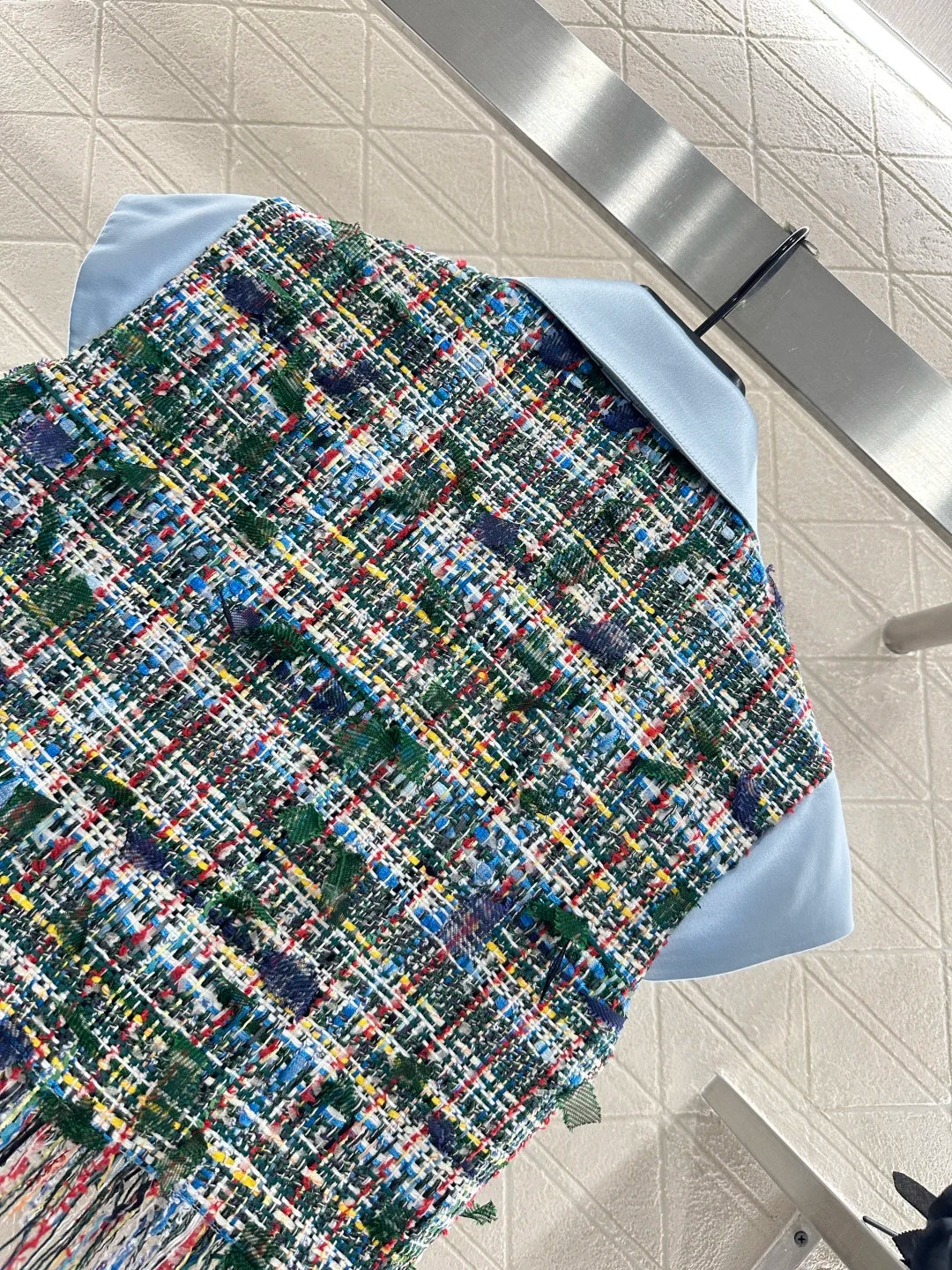 Chiffon Blouse Collared Patch Short Sleeve Top Woven