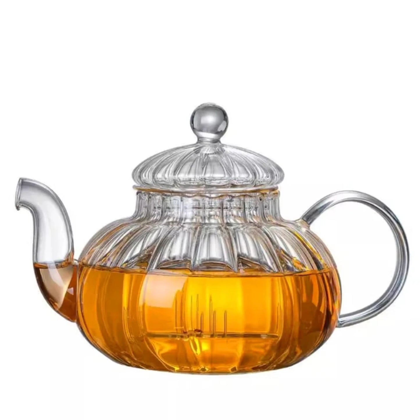 High Borosilicate Heat Resistant Glass Pumpkin Kettle Tea Infuser Filter Teapot Chinese Teawear Flower Pot 600ml