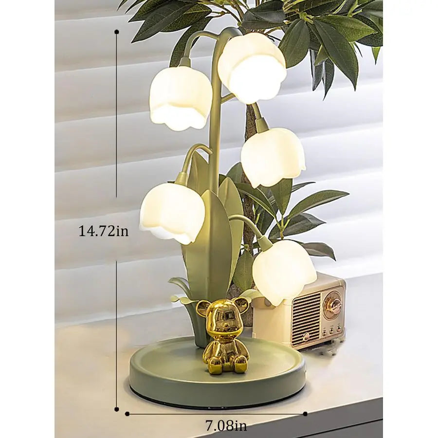 Flower Lamp Lily Of The Valley Vintage Bedside Table Light