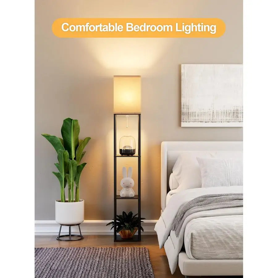 Twin Pack Shelf Floor Lamp With Shelves For Living Room 3 CCT LEDs
