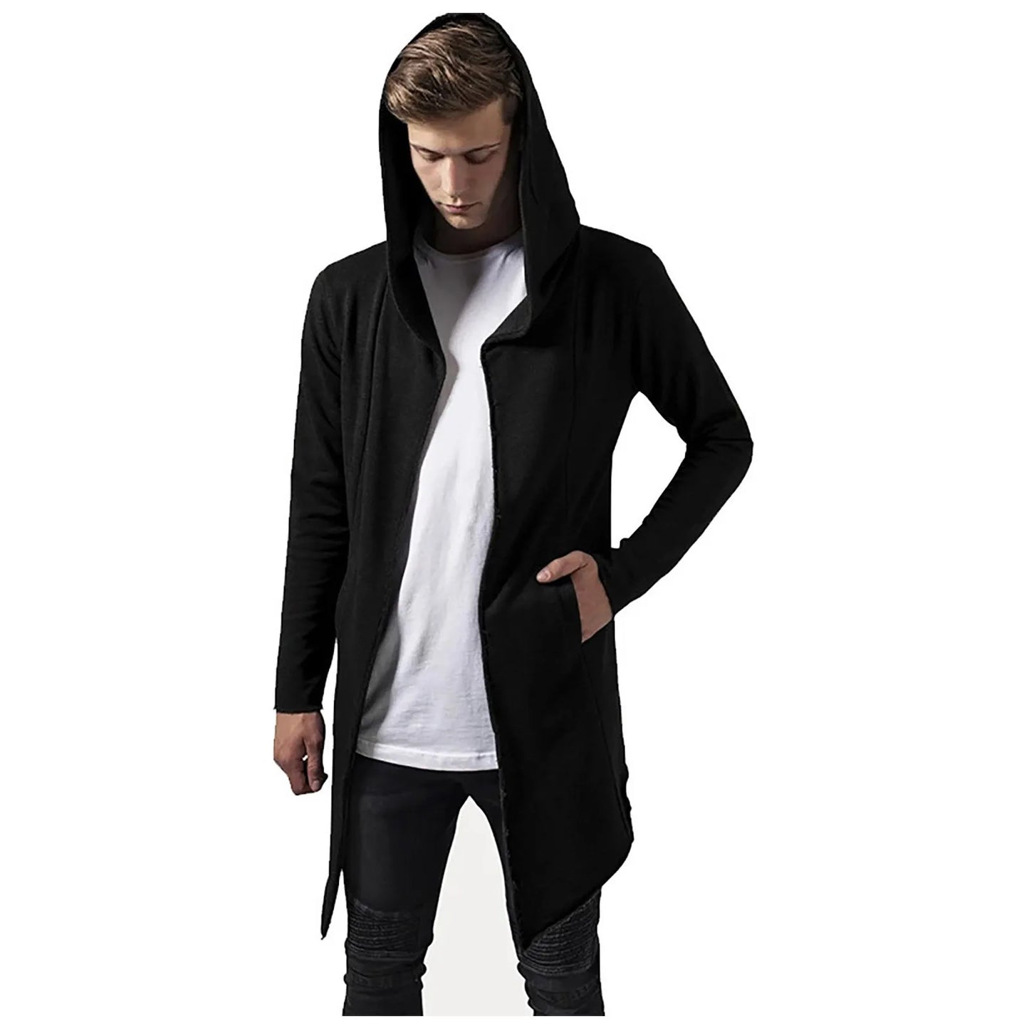 Men's Winter Windbreaker Knit Sweater Coat Hooded Water Resistant
