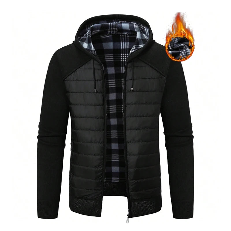 Mens Casual Zip Cardigan Hoodie Sweater for Autumn Winter