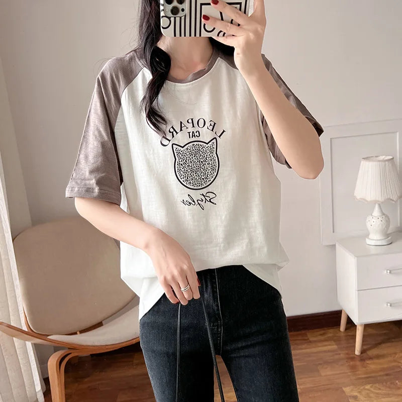 Maternity Cotton Nursing Clothes Loose Nursing Tops Postpartum Mommy Breast Feeding