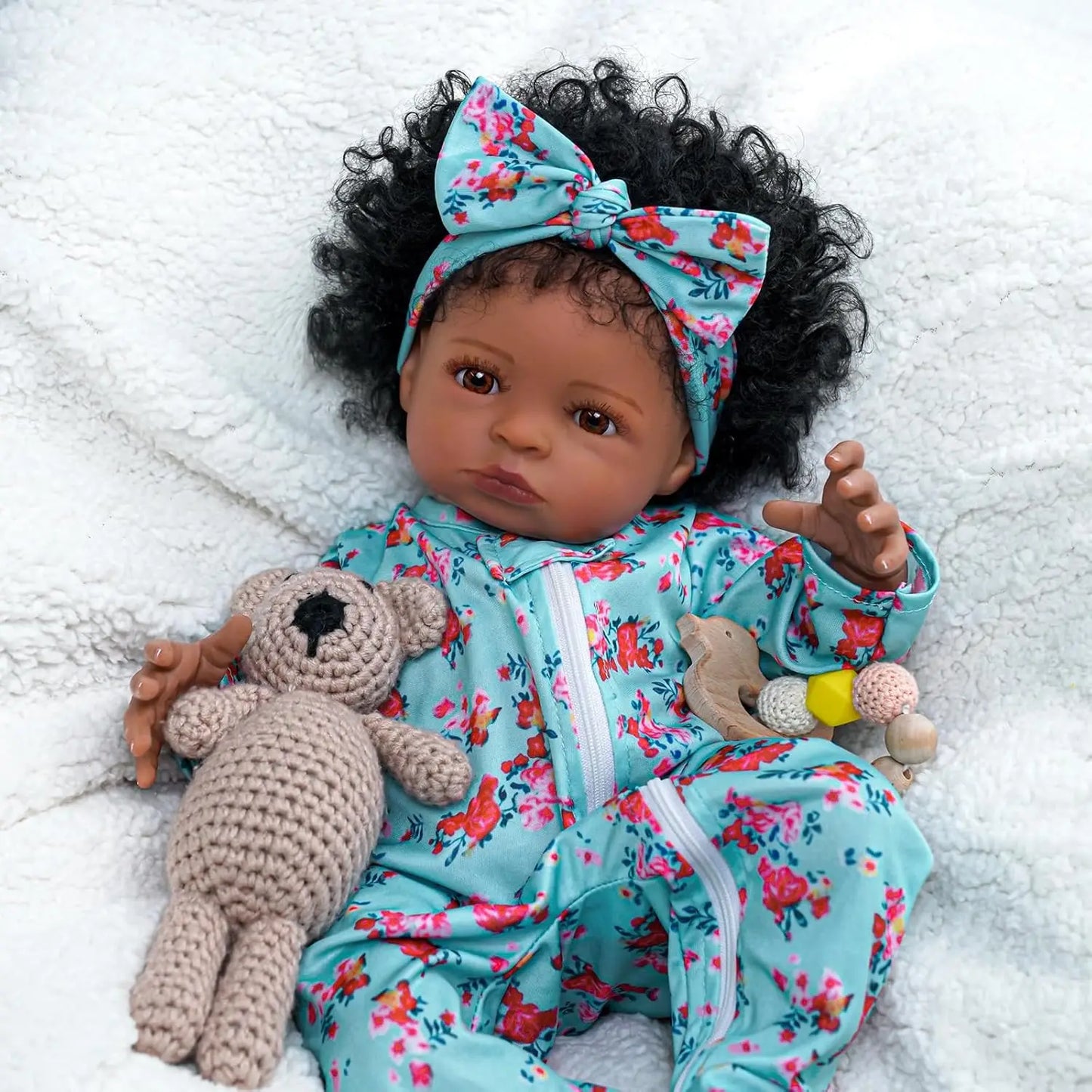 Lifelike Reborn Black Girl- 18-Inch Realistic Newborn Real Life Baby Dolls
