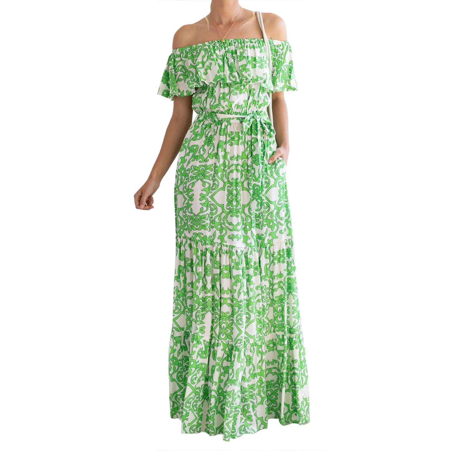 Women Long Dresses Off Shoulder Off Shoulder Floral Print