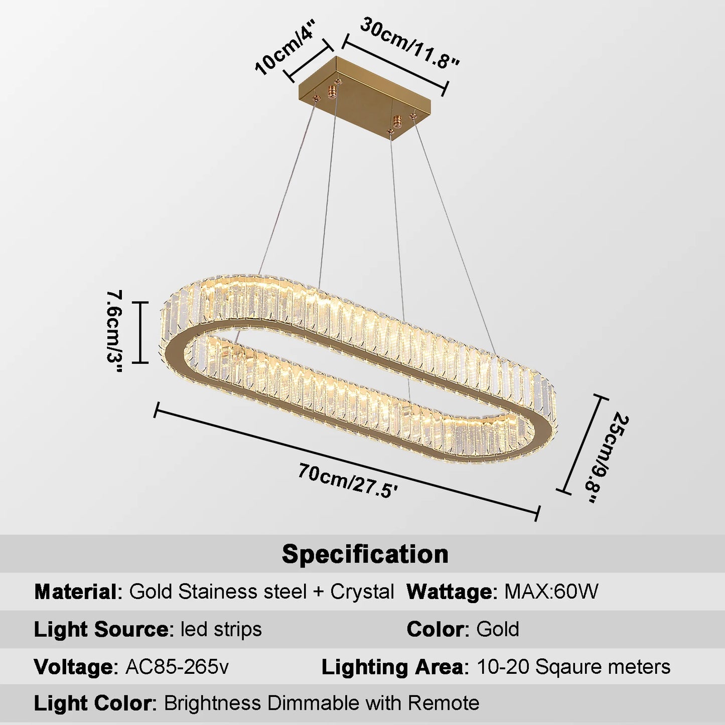 Led Oval Pendant Light For Kitchen Island Chandelier
