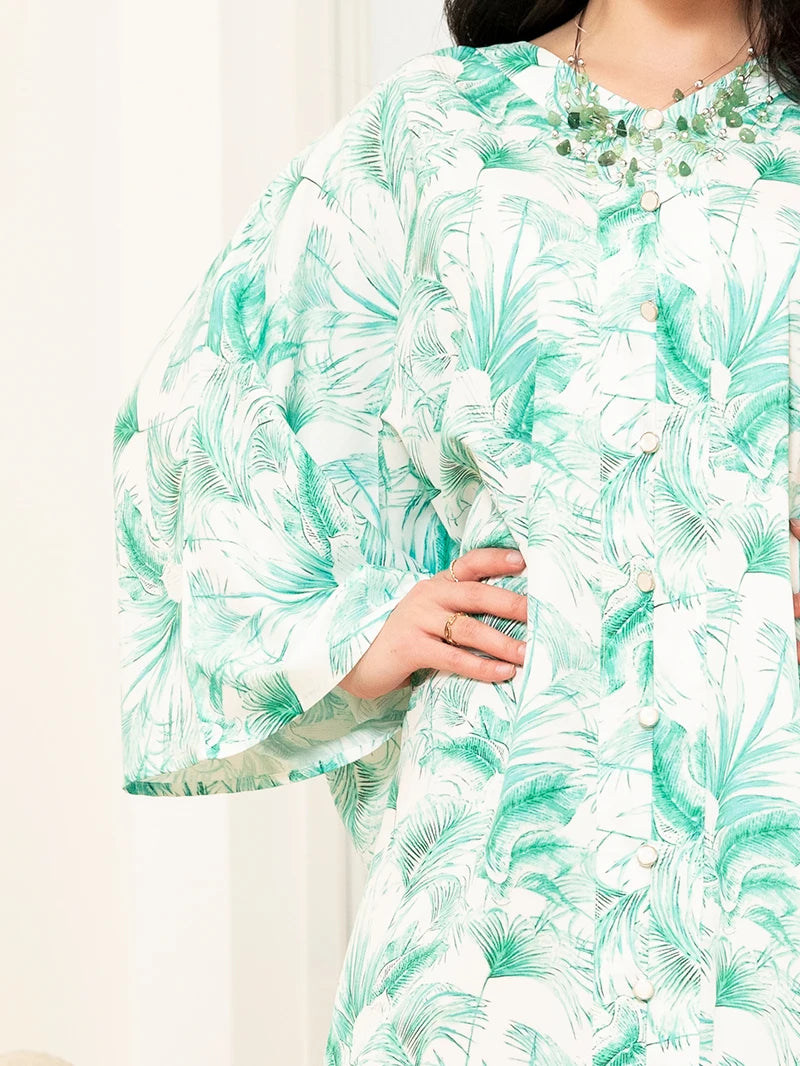 2025 Spring/Summer Collection - Boho Riche V-Neck Pocket Batwing Sleeve Long Dress -