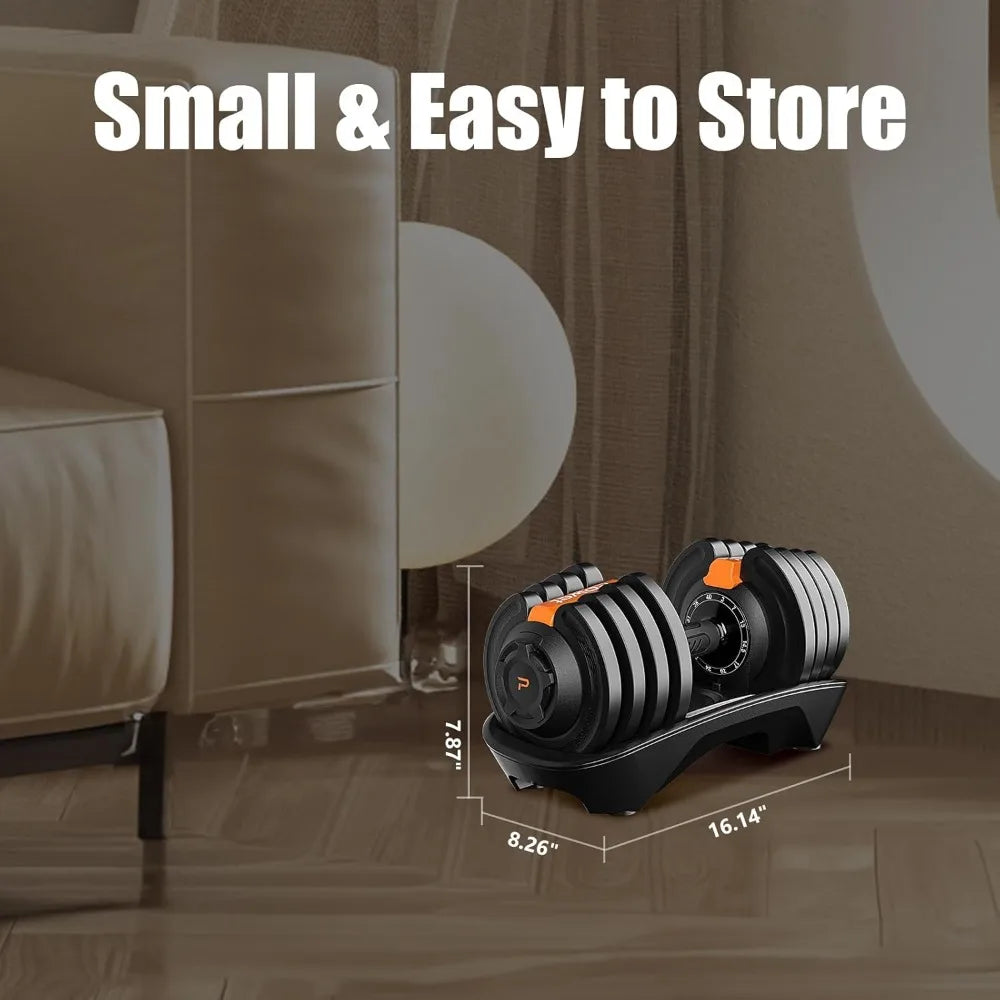 Adjustable Dumbbell Set,12 Free Weights Home Gym with Tray