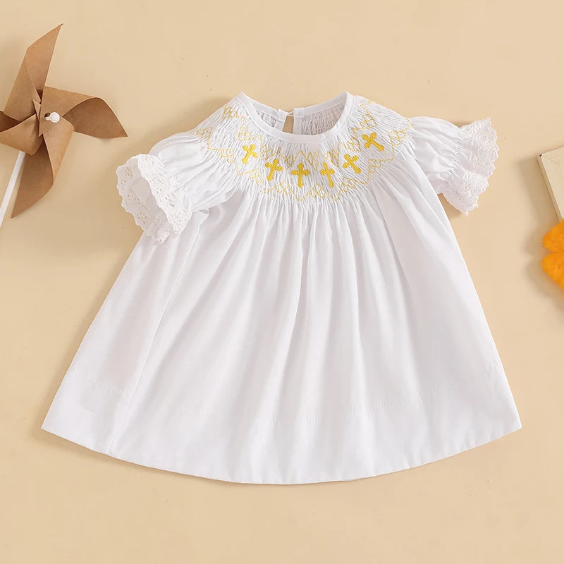 Toddler Girl Floral Print Ruffle Sleeve Round Neck