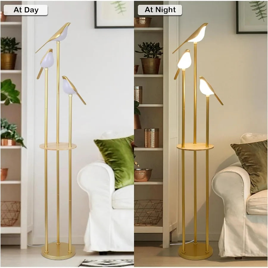 Modern Floor Lamp With Shelves Mid Century Standing Lamp