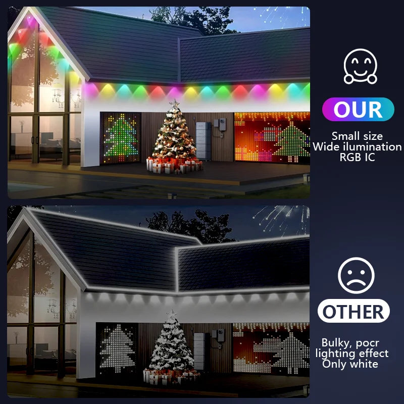 150ft 100ft 50ft Permanent Outdoor Lights Smart RGBIC Outdoor Lights with 75 Scene Modes