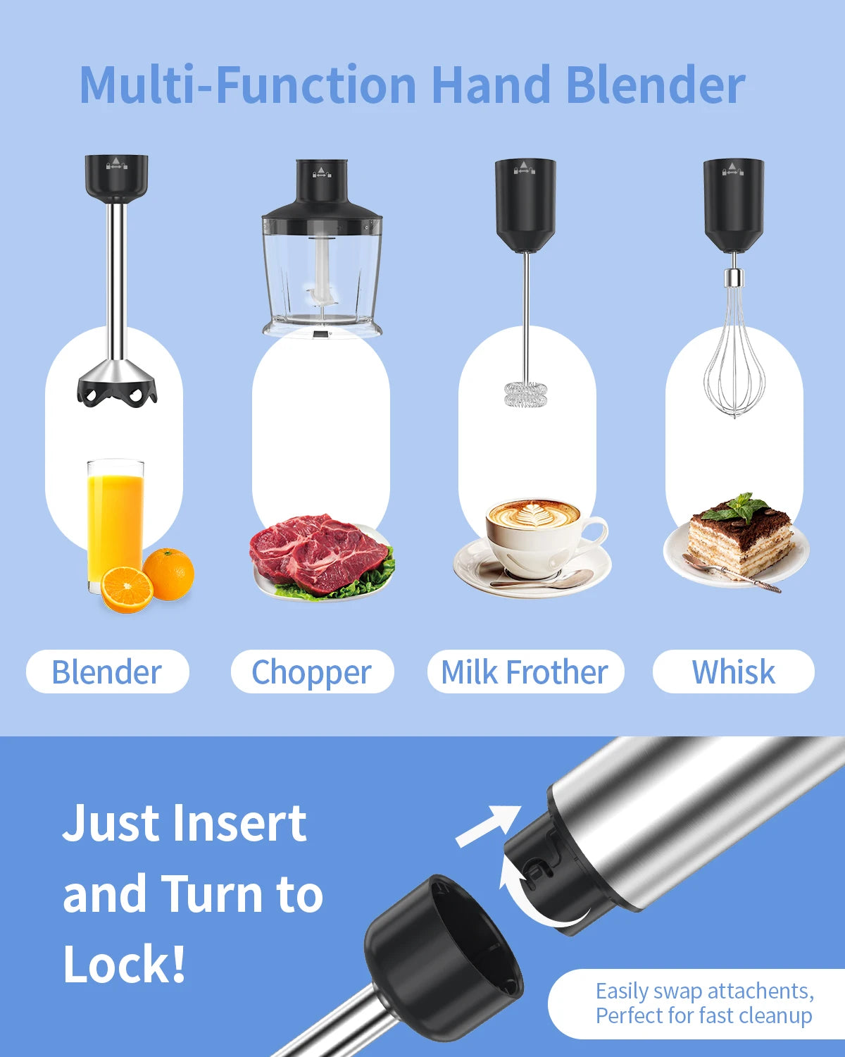 Kitchen Hand Blender for soups, smoothies, purees and baby food.