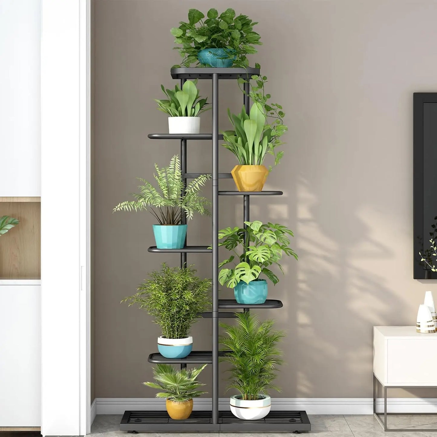 Plant Stand Indoor Outdoor Metal Flower Pot Holder Shelf Planter
