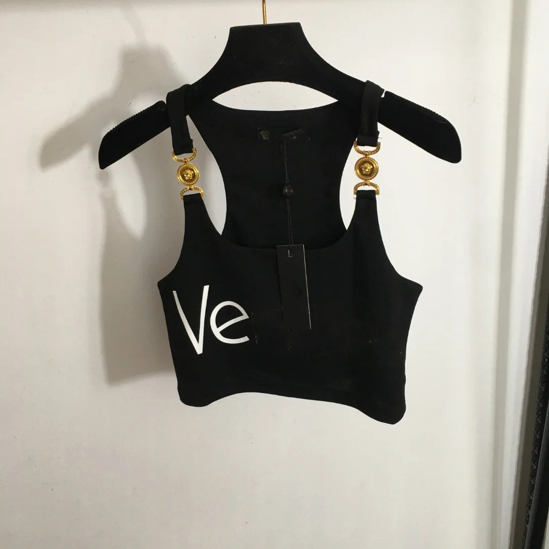 Fashion New 2025 Women's Letter Print Tank Top Casual Sleeveless T-Shirt Streetwear Style