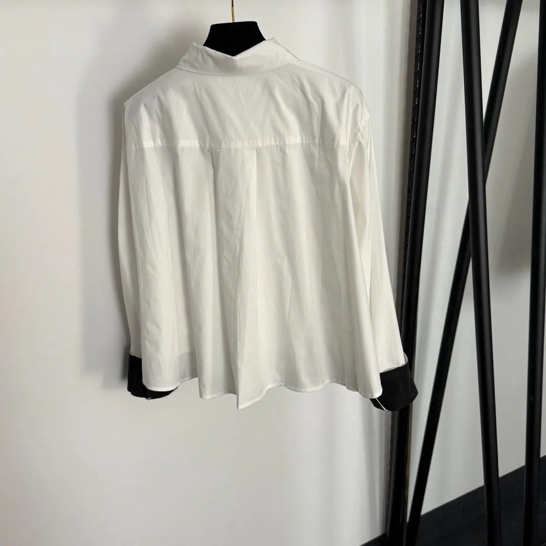 Autumn Button Up Embroidered Shirt Women Casual Linen Top