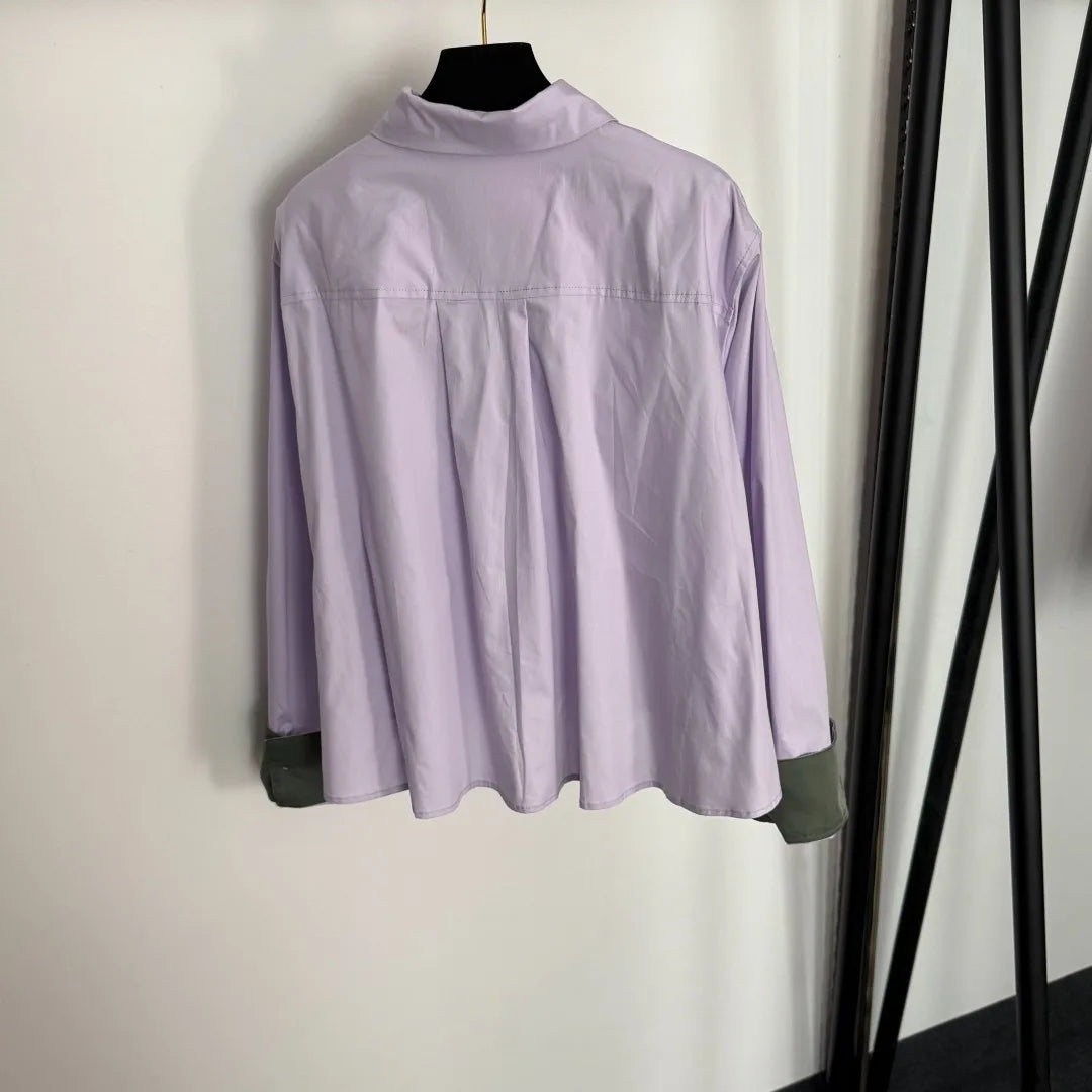 Autumn Button Up Embroidered Shirt Women Casual Linen Top