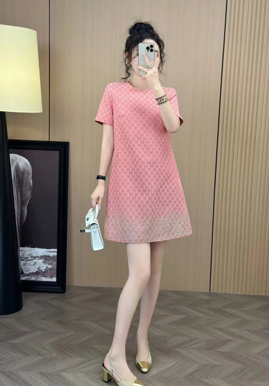 2025 spring and summer burst diamond lattice double G letter jacquard