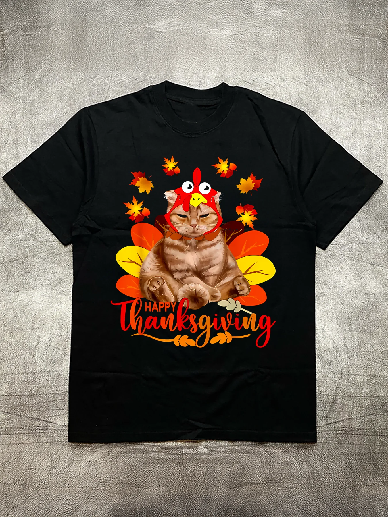 200 grams cotton men's black round neck short sleeve T-shirt,