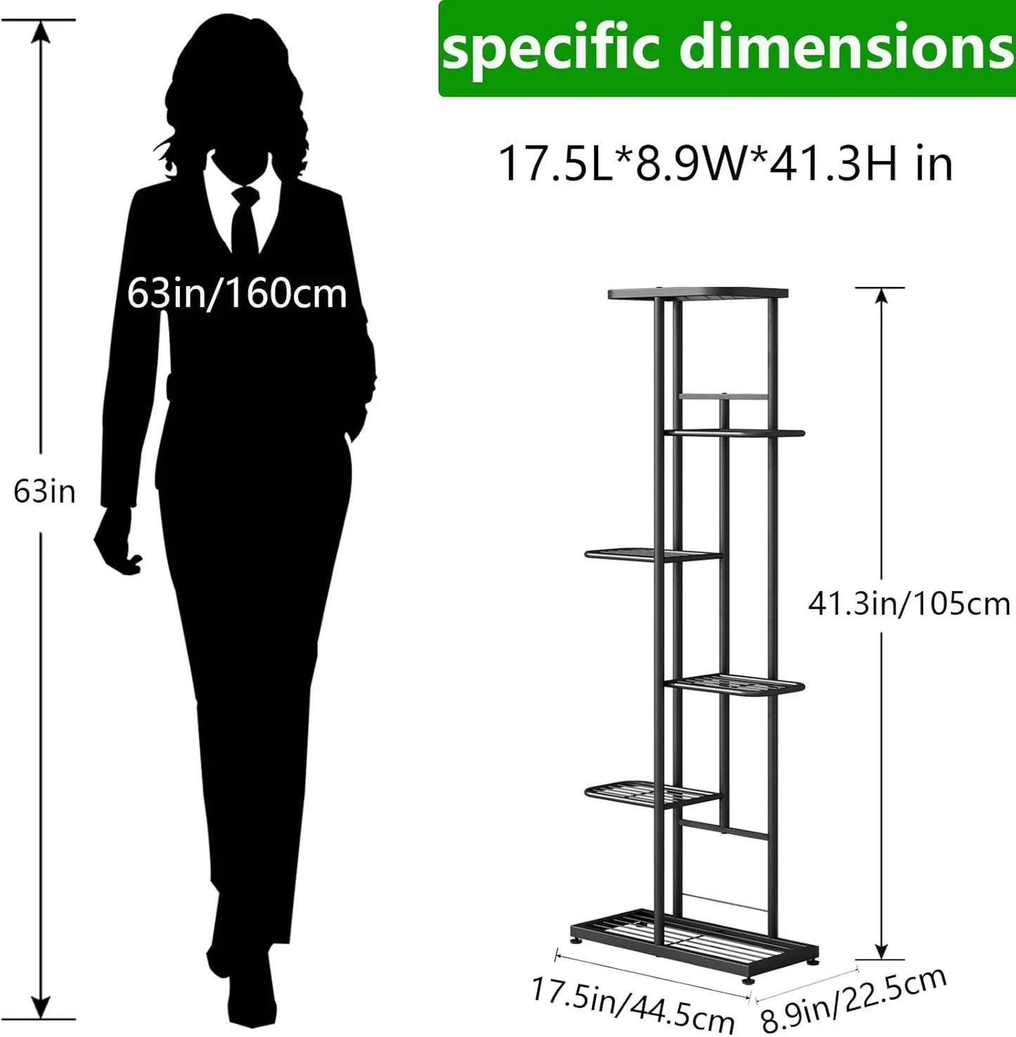 Plant Stand Indoor Outdoor Metal Flower Pot Holder Shelf Planter