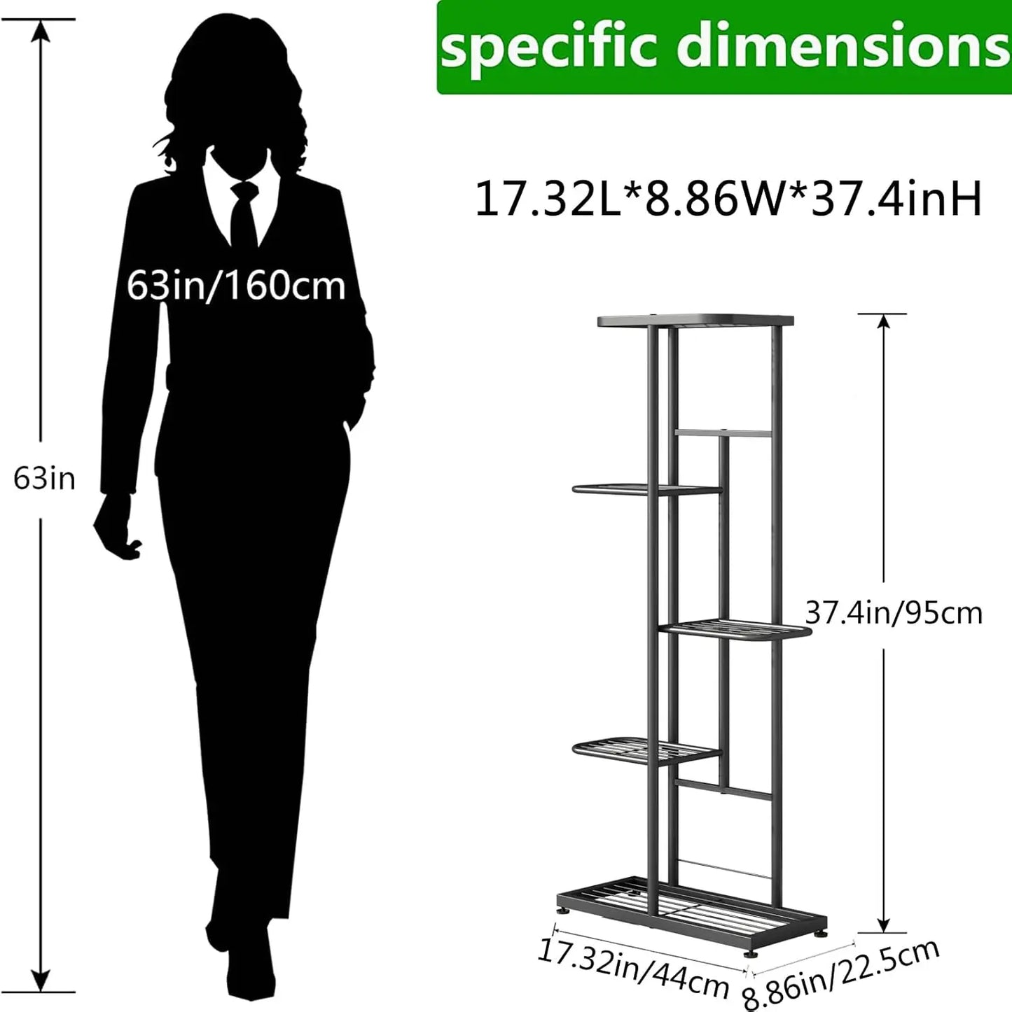 Plant Stand Indoor Outdoor Metal Flower Pot Holder Shelf Planter