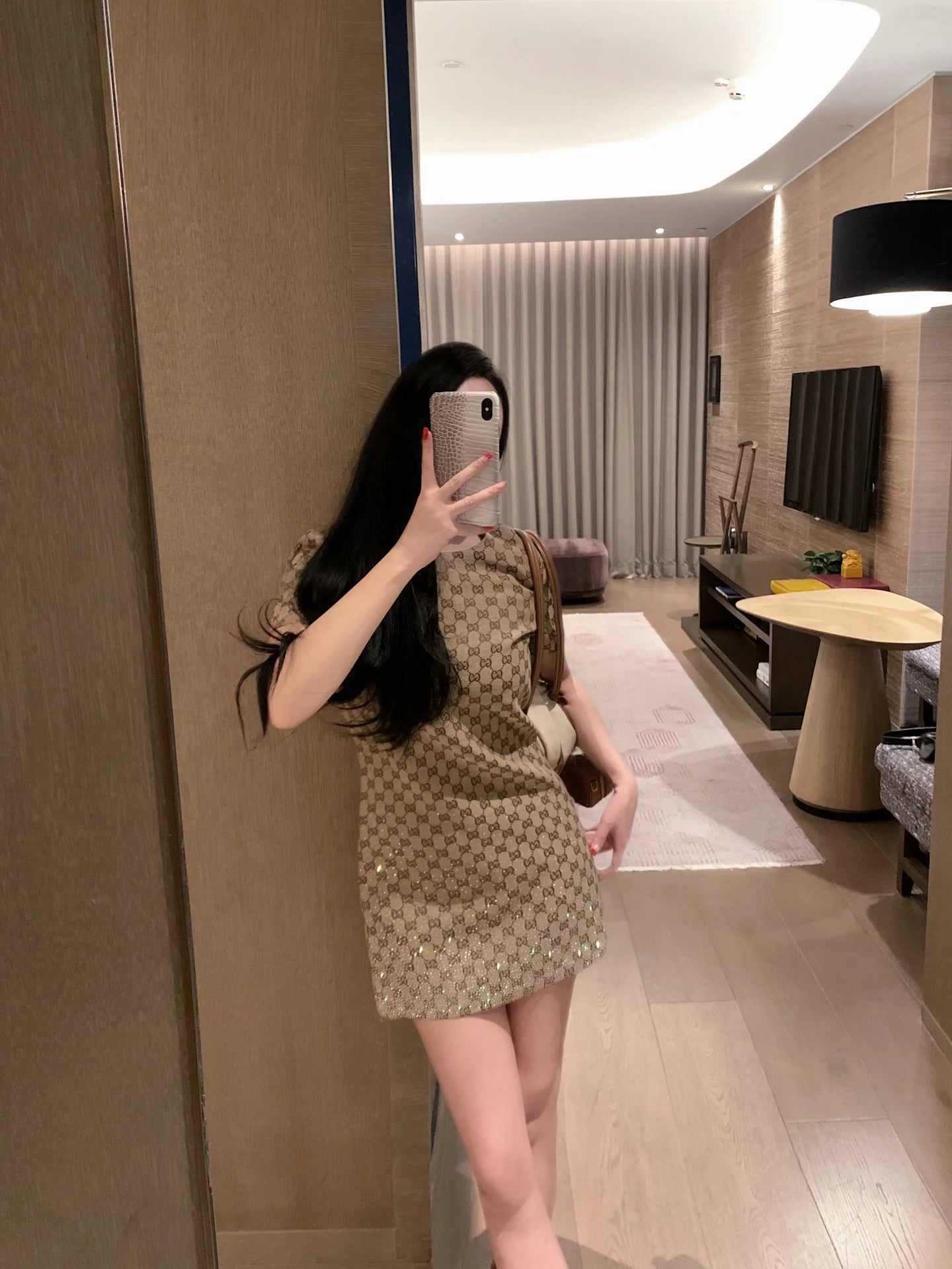 2025 spring and summer burst diamond lattice double G letter jacquard