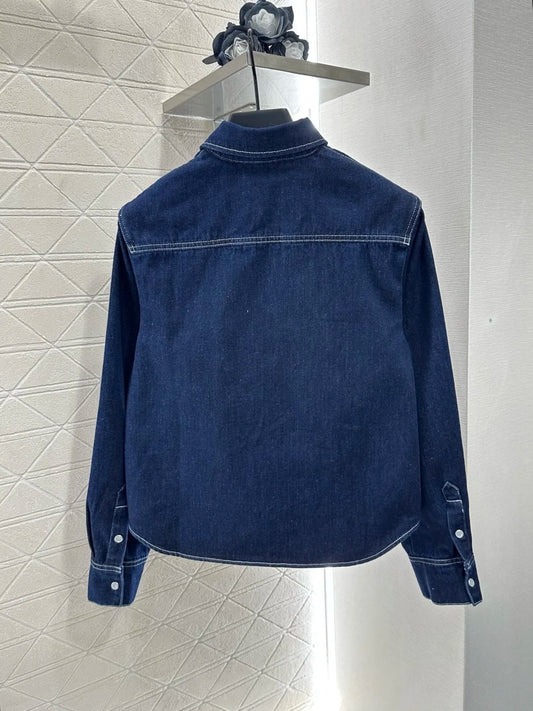 2025 New Product Collar Shirt Twill Cotton Denim Material Fashionable and Personalized