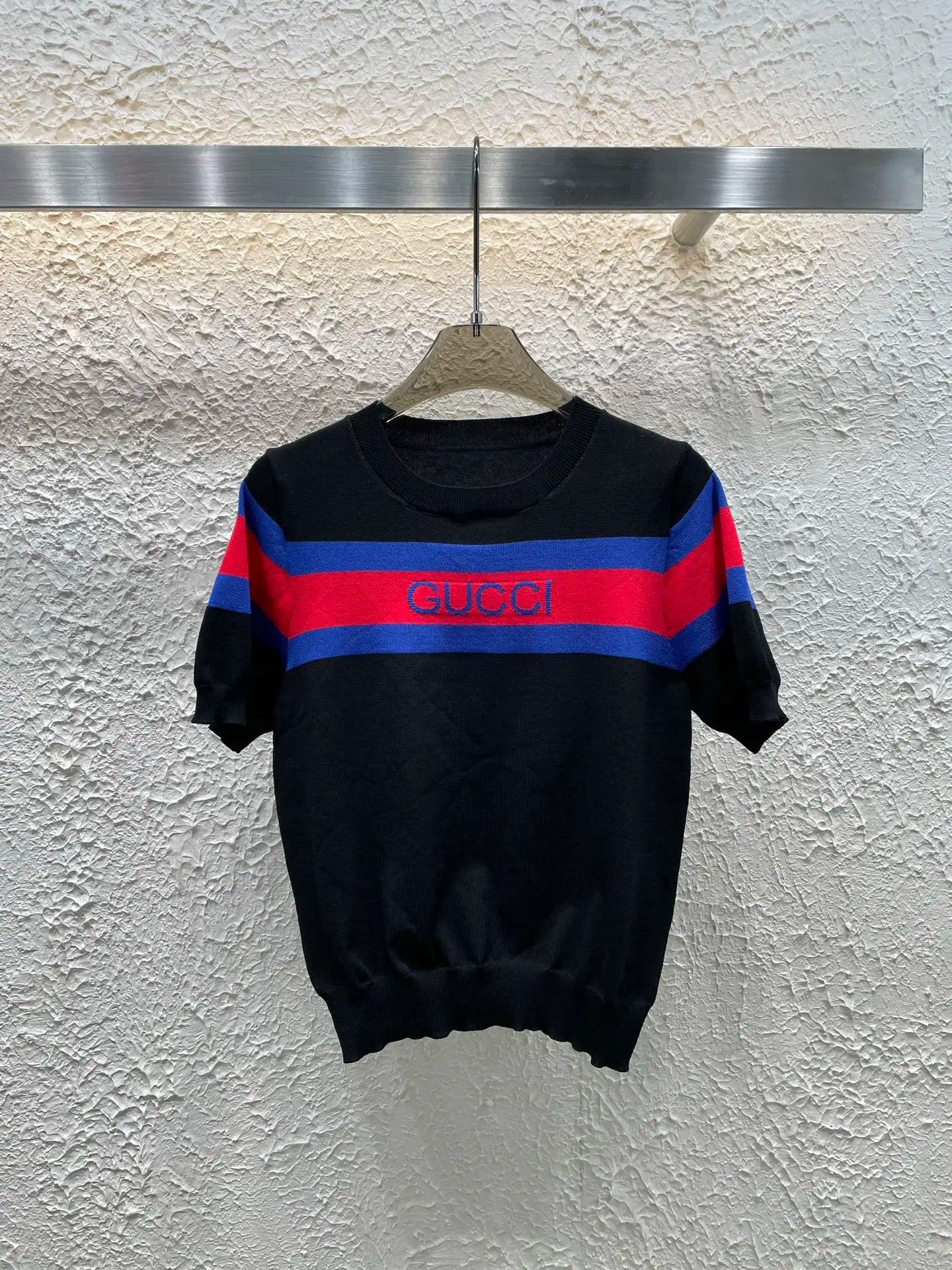 2025 burst knitted short sleeve women's spring and summer letter jacquard