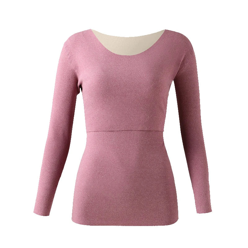 New Pregnant Set Women's Seamless Thermal Underwear Set Autumn And Winter Plus Cashmere