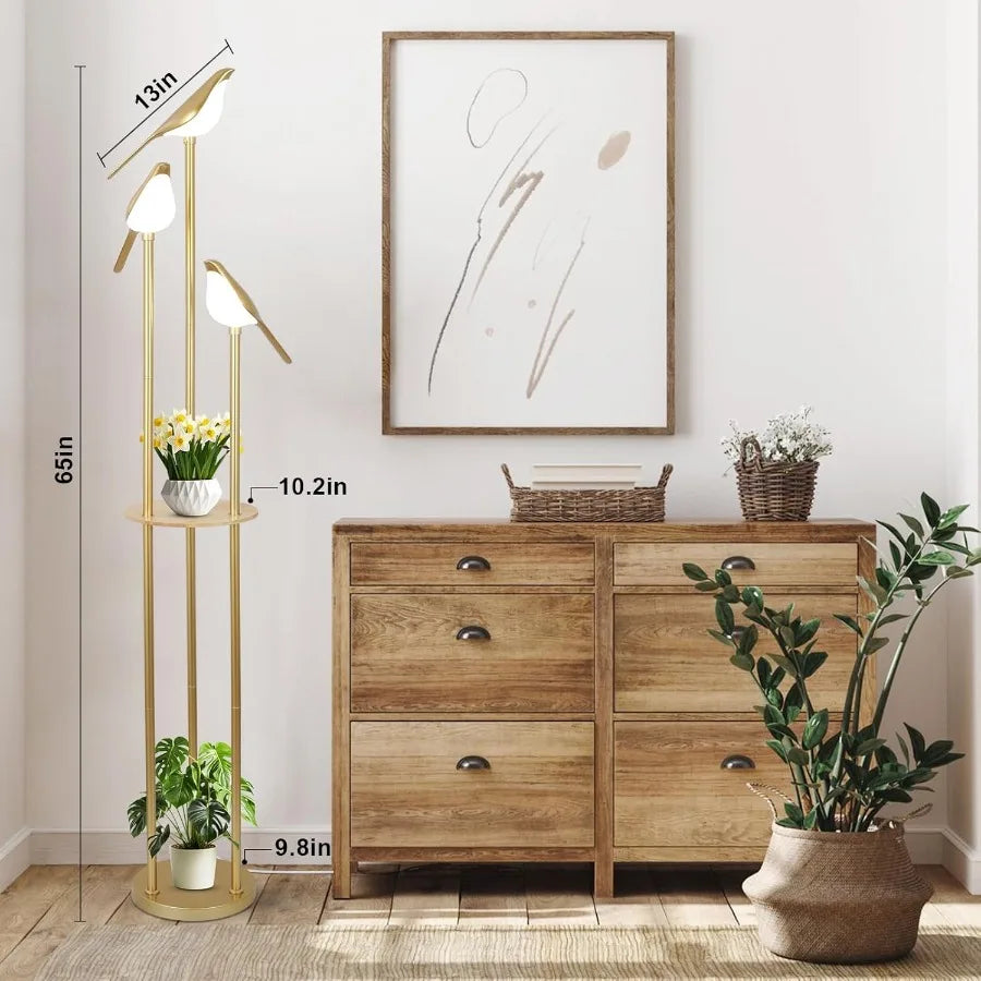 Modern Floor Lamp With Shelves Mid Century Standing Lamp