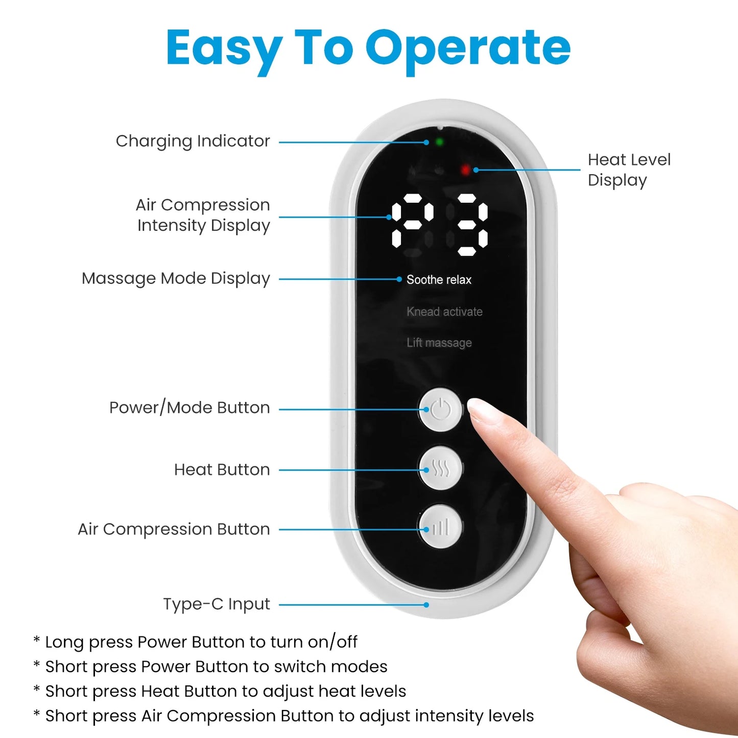 Smart Leg Massager Airbag Kneading Vibration Calf Massage Device