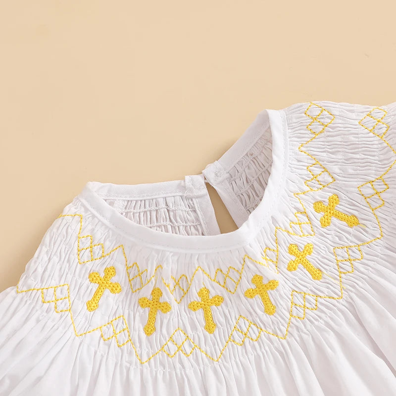 Toddler Girl Floral Print Ruffle Sleeve Round Neck