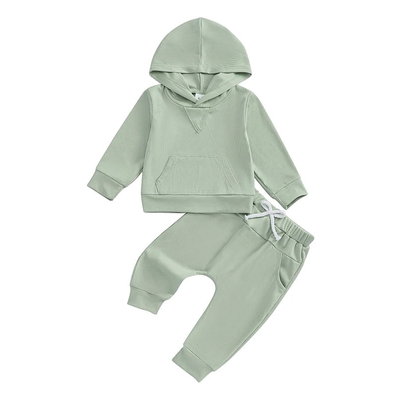 Toddler Boy Winter Outfit Cozy Fleece Pullover Hoodie and Warm Pants Set