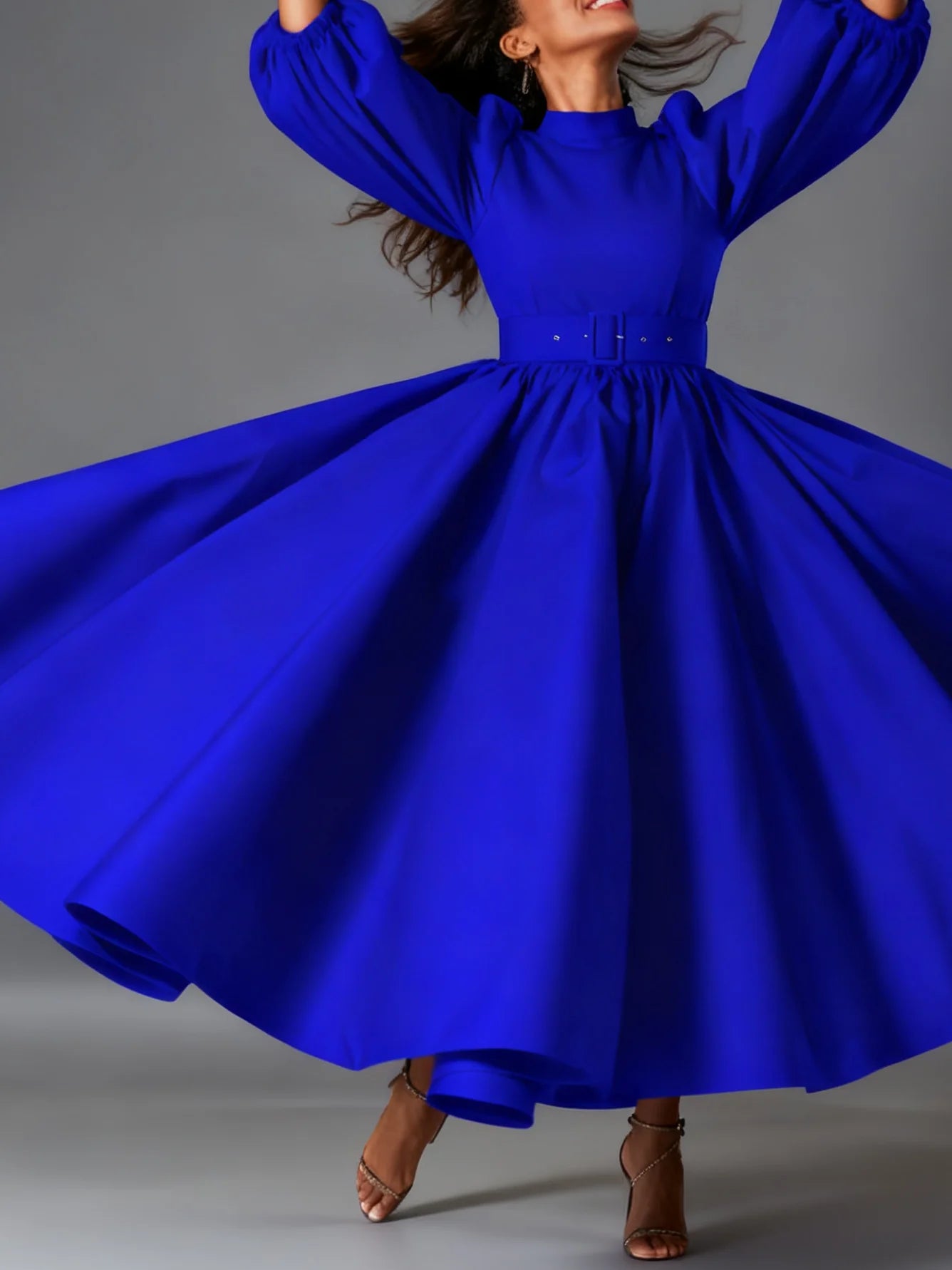 Plus Size, Spring And Autumn Long-sleeved Shirt Dress