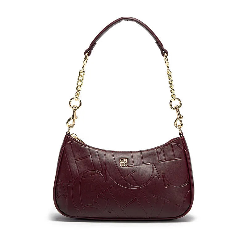 Large Capacity Bent Moon Bag Women's Handbag Fashion Partition Durable Simple Shoulder Bag