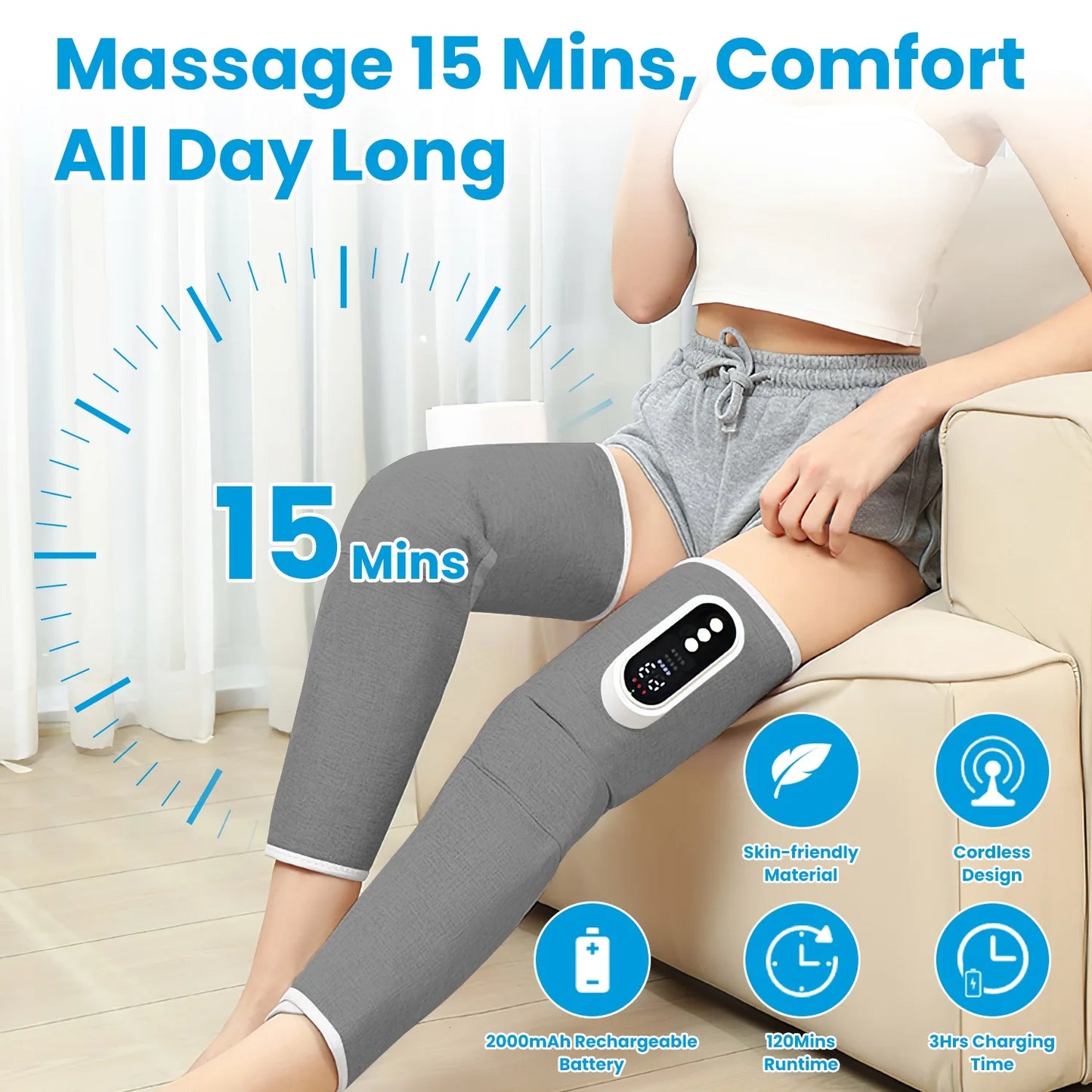 Smart Leg Massager Airbag Kneading Vibration Calf Massage Device