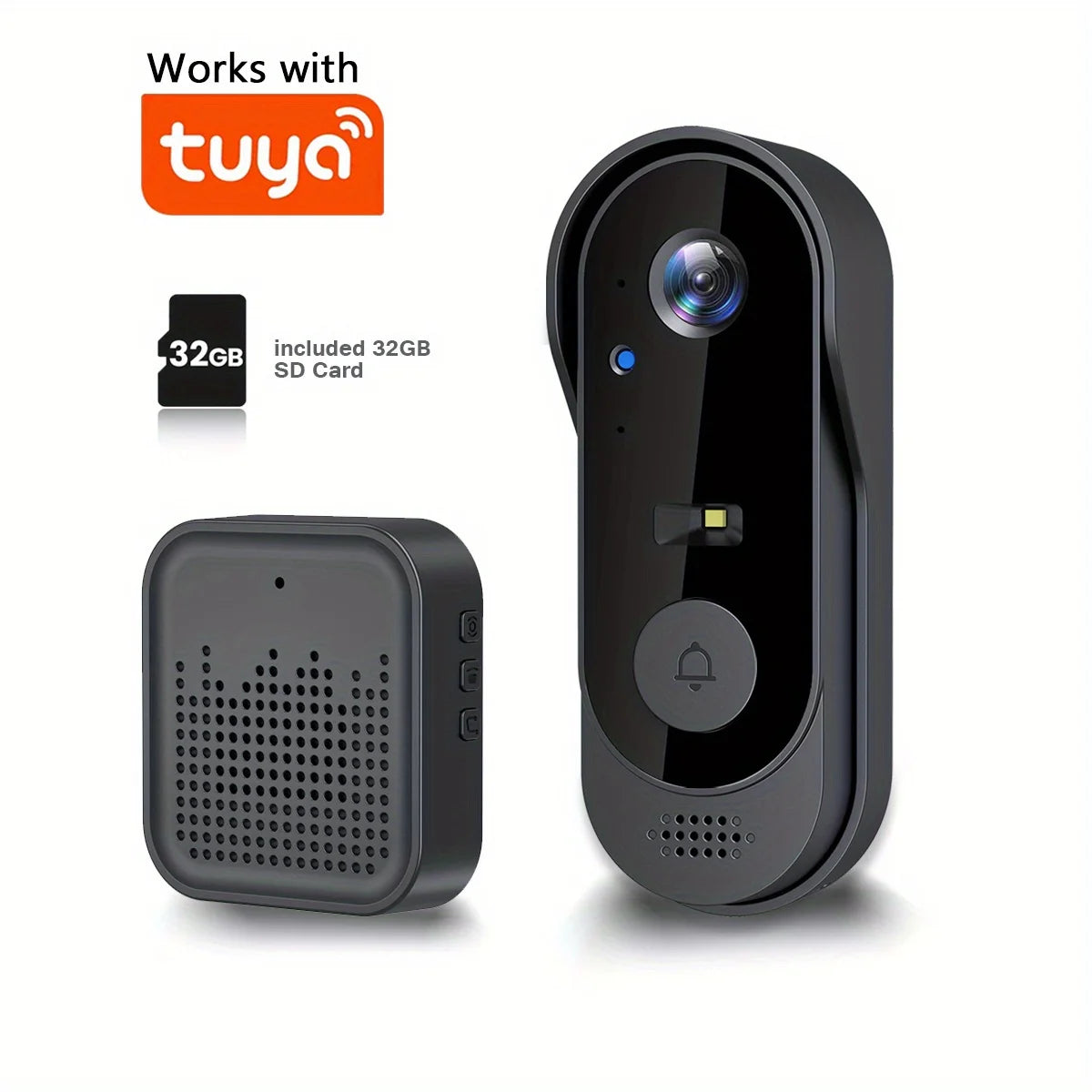 Tuya WiFi Smart Video Doorbell 180° View HD Night Vision