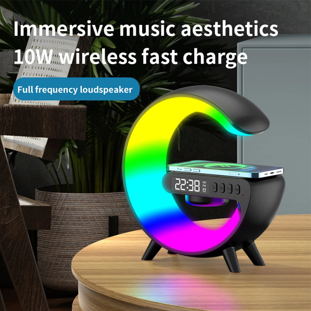 Wireless Speaker Charger Table Lamp With Alarm Clock