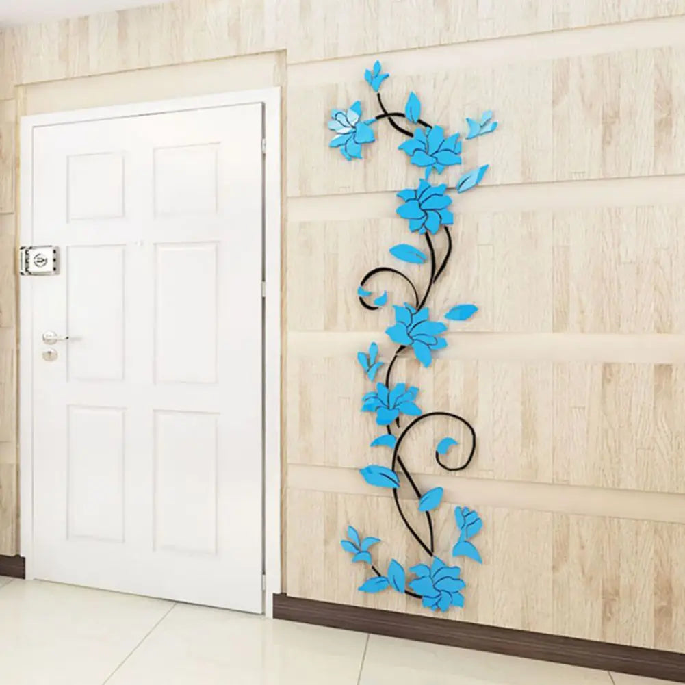 3D Wall Stickers DIY Removable Art Vinyl Vase Flower Tree