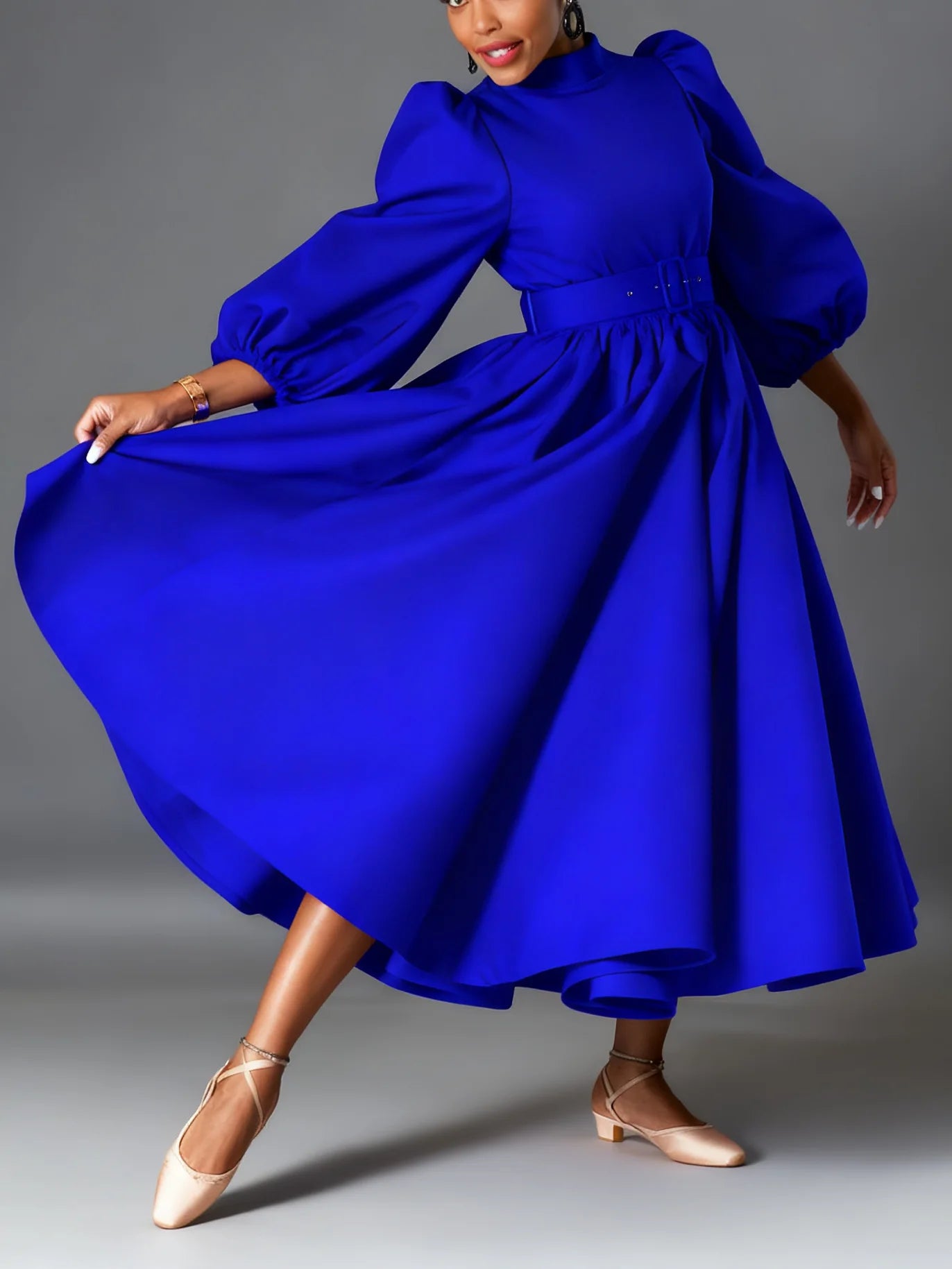 Plus Size, Spring And Autumn Long-sleeved Shirt Dress