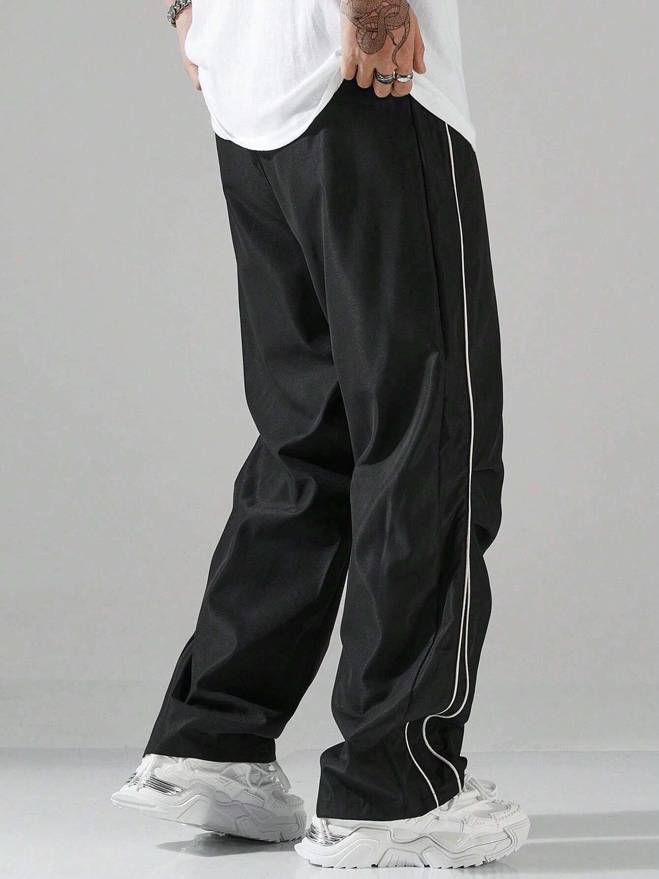 Men's Striped Casual Pants With Pockets For Sports And Jogging