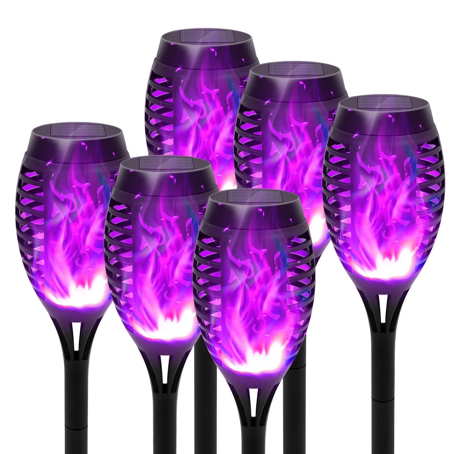 Green Solar Flame Light Outdoor with Flickering Flame Waterproof Lawn Ground Inserted Landscape