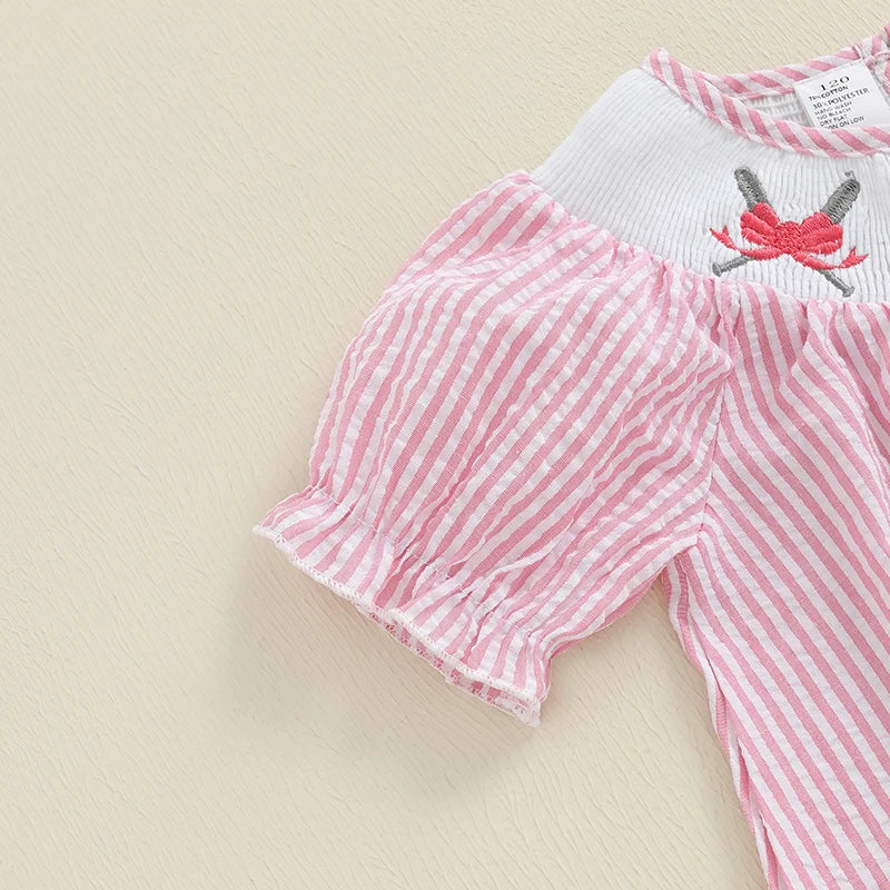 Children s Girl Dress Short Sleeve Crew Neck Floral Embroidery A-Line