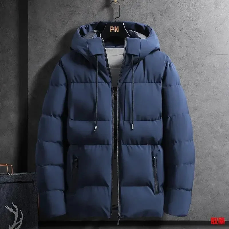 Thickened Hooded Men's Cotton Jacket Winter Outerwear Warm Brand New 2025