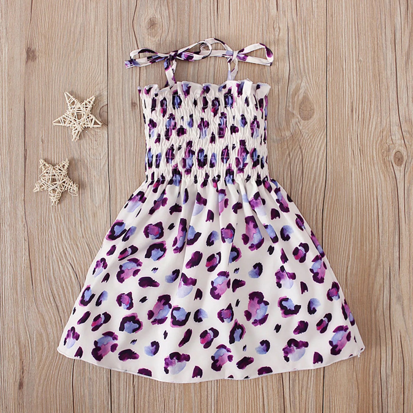Children Girl Dress Summer Elegant Sling Princess Dresses Flower Print Kids Beach Sundress
