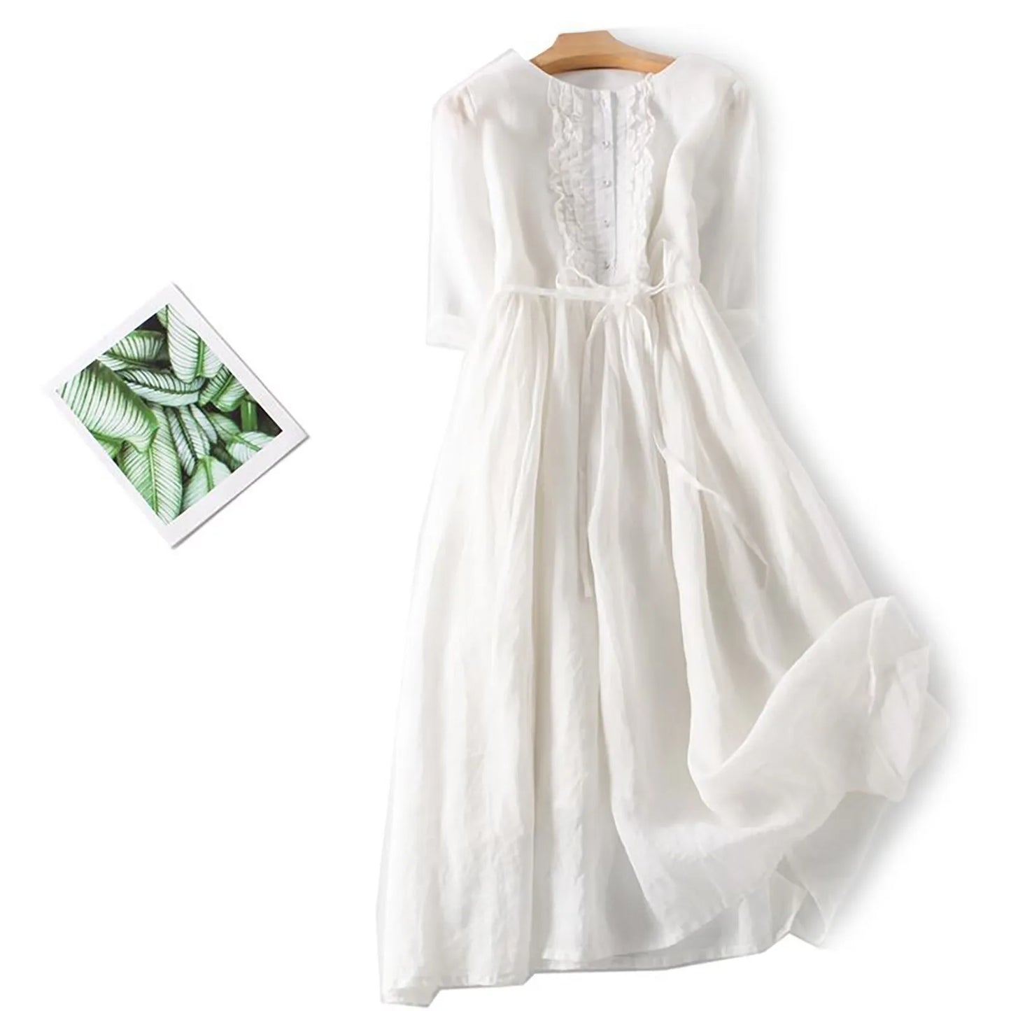 French Style Shirt Dress With Lapel Button Up For Women