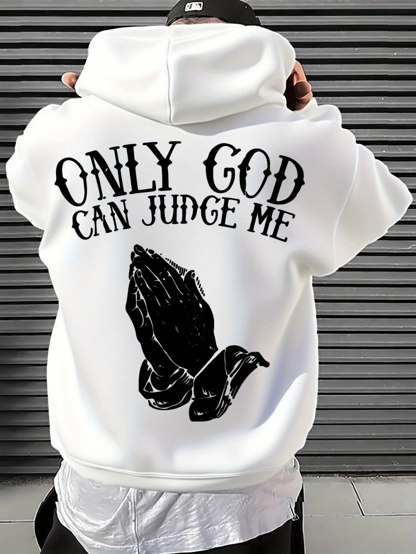 Men Hoodie Christian Faith Hooded Sweatshirt with Only God Can Judge Me
