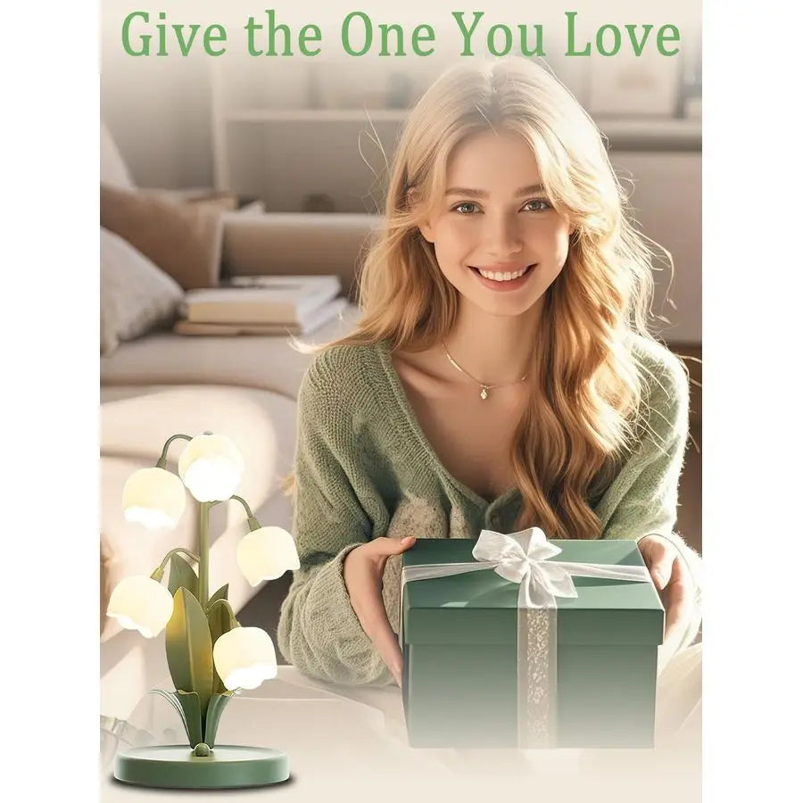 Flower Lamp Lily Of The Valley Vintage Bedside Table Light