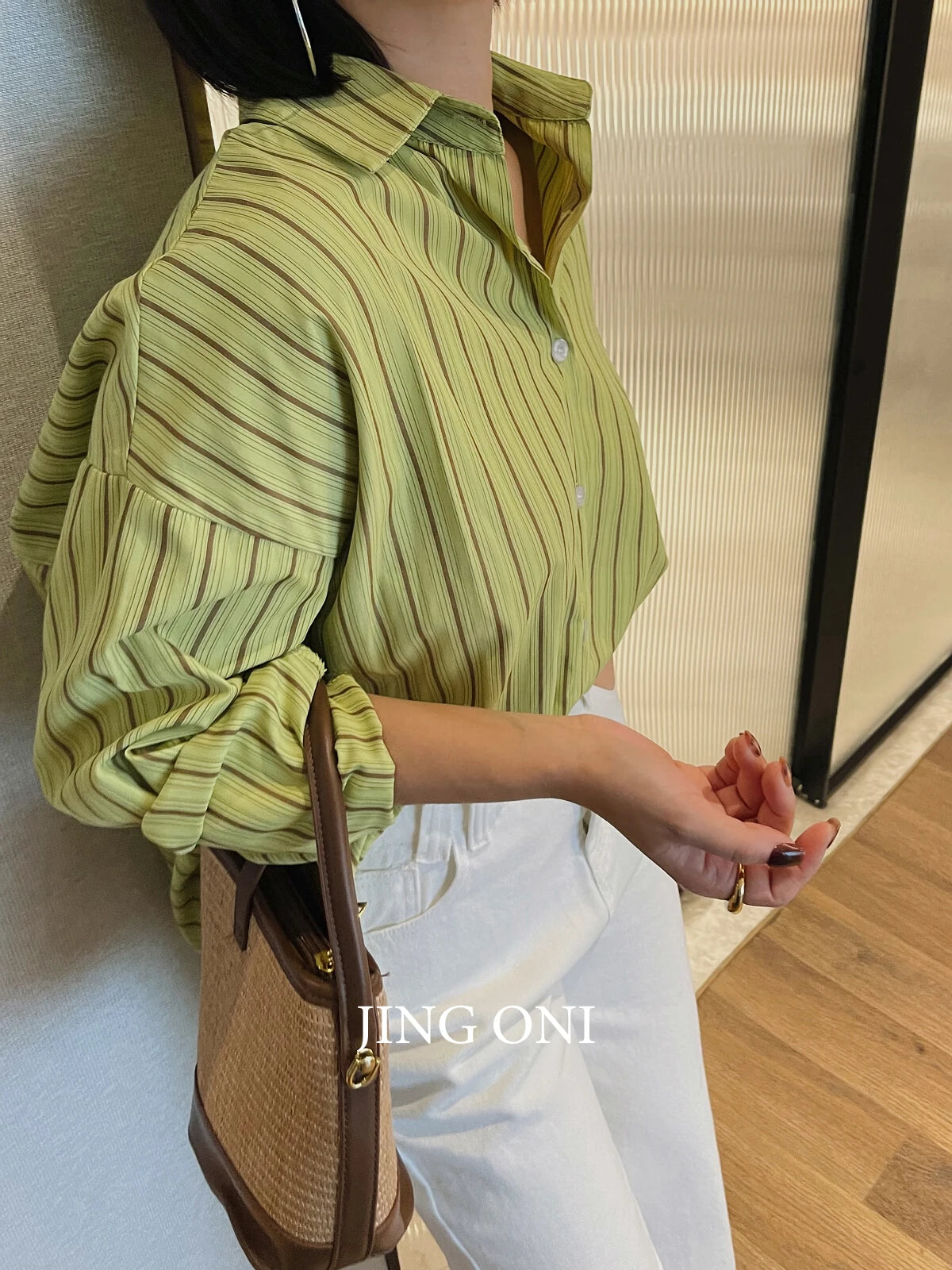 Shirts Blouses Spring Tops Stripe Y2K 2024 Women Clothing Korean Style