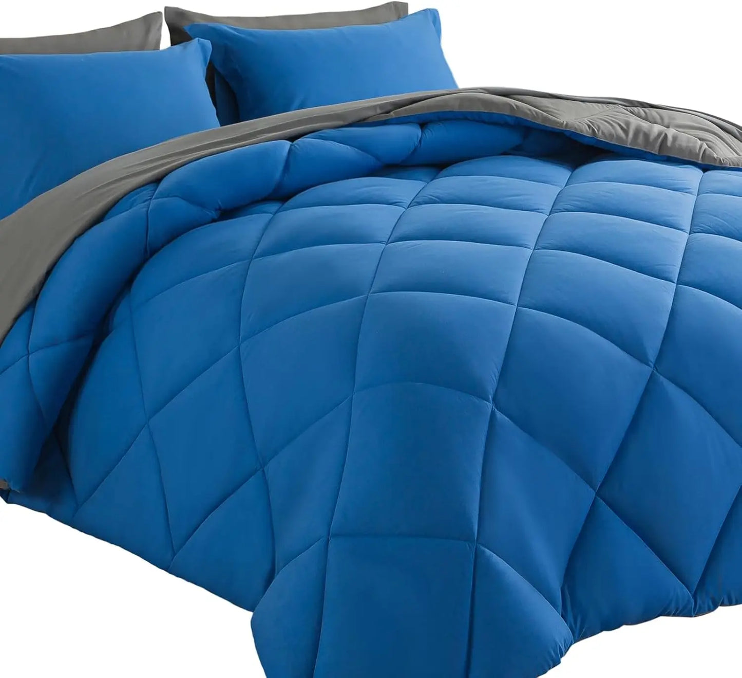 Comforter Sets 7pcs All Season Solid Down Bedding Sets with Comforter,