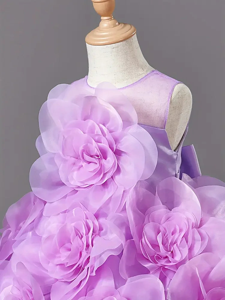 Girls Princess Dress Luxury Elegant Sleeveless Party Evening Dresses Kids Wedding Birthday Ball